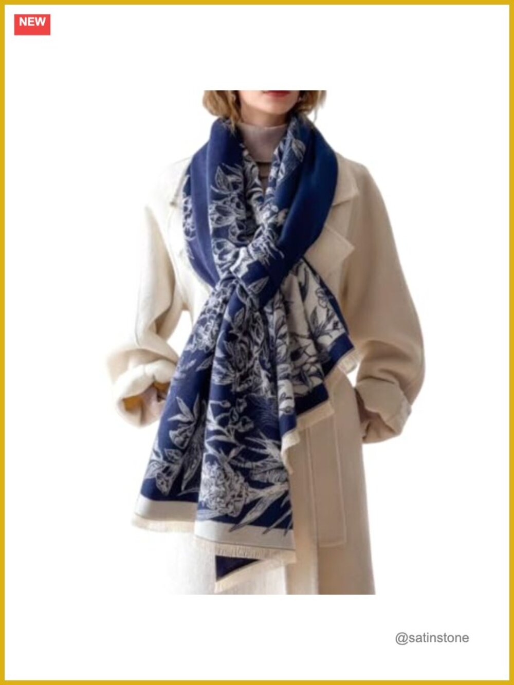 Luxury Pashmina Shawl Wrap Blanket Scarf, Winter Poncho Cape for Women